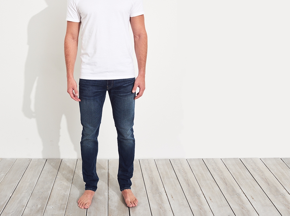 Hollister Destroy Super Skinny Jeans in Black for Men