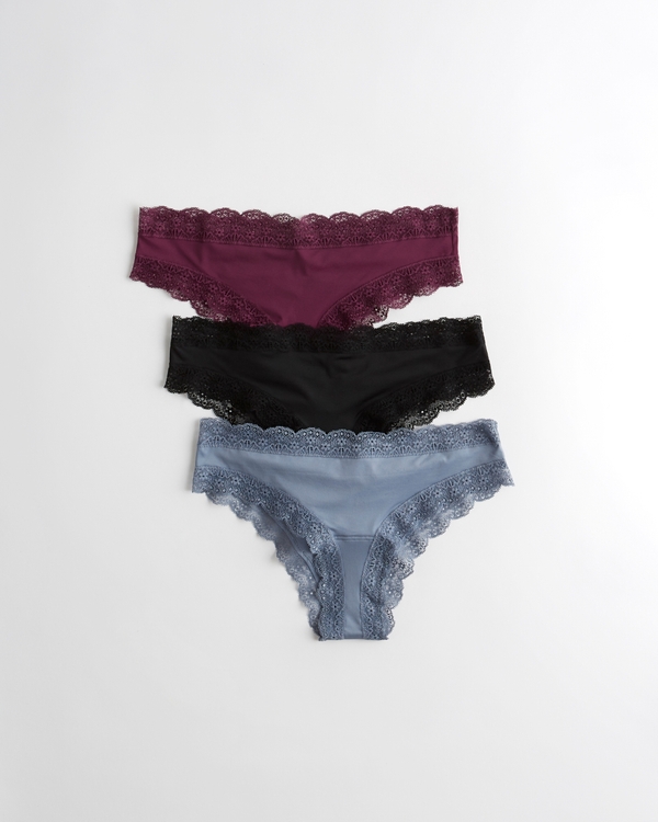 Hollister Gilly Hicks Cotton Modal Blend Brief 3-pack in Black Womens Clothing Lingerie Knickers and underwear 