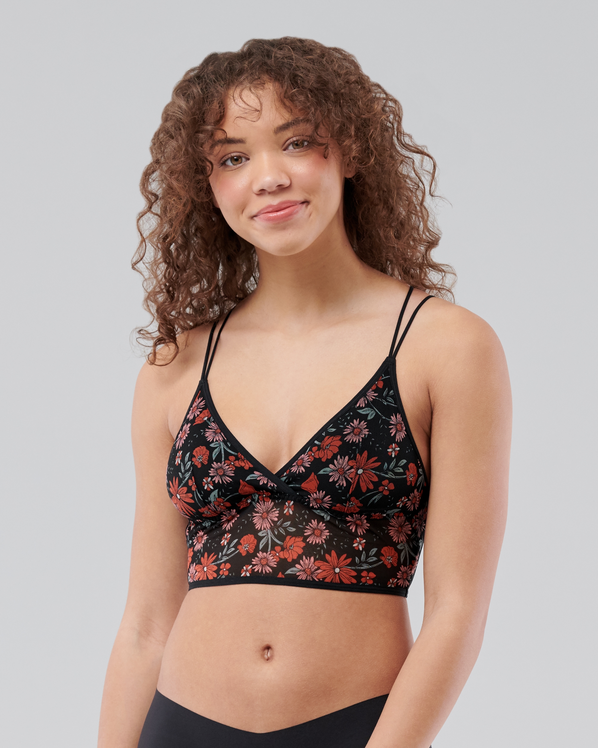 Gilly Hicks FLORAL LACE TRIANGLE LONGLINE - Bustier - black 