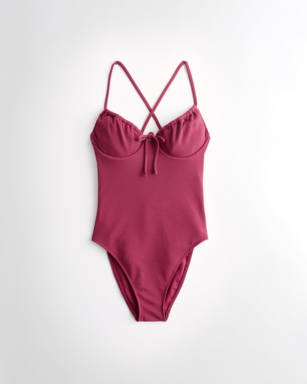 Girls Cross-Back Underwire One-Piece Swimsuit | Girls Up To 60% Off Select Styles | HollisterCo.com
