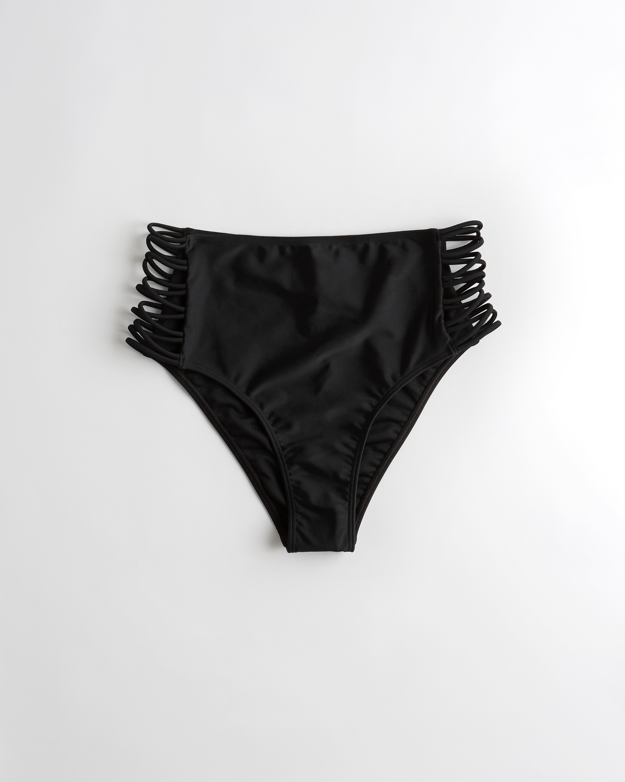 high waisted black swim bottoms