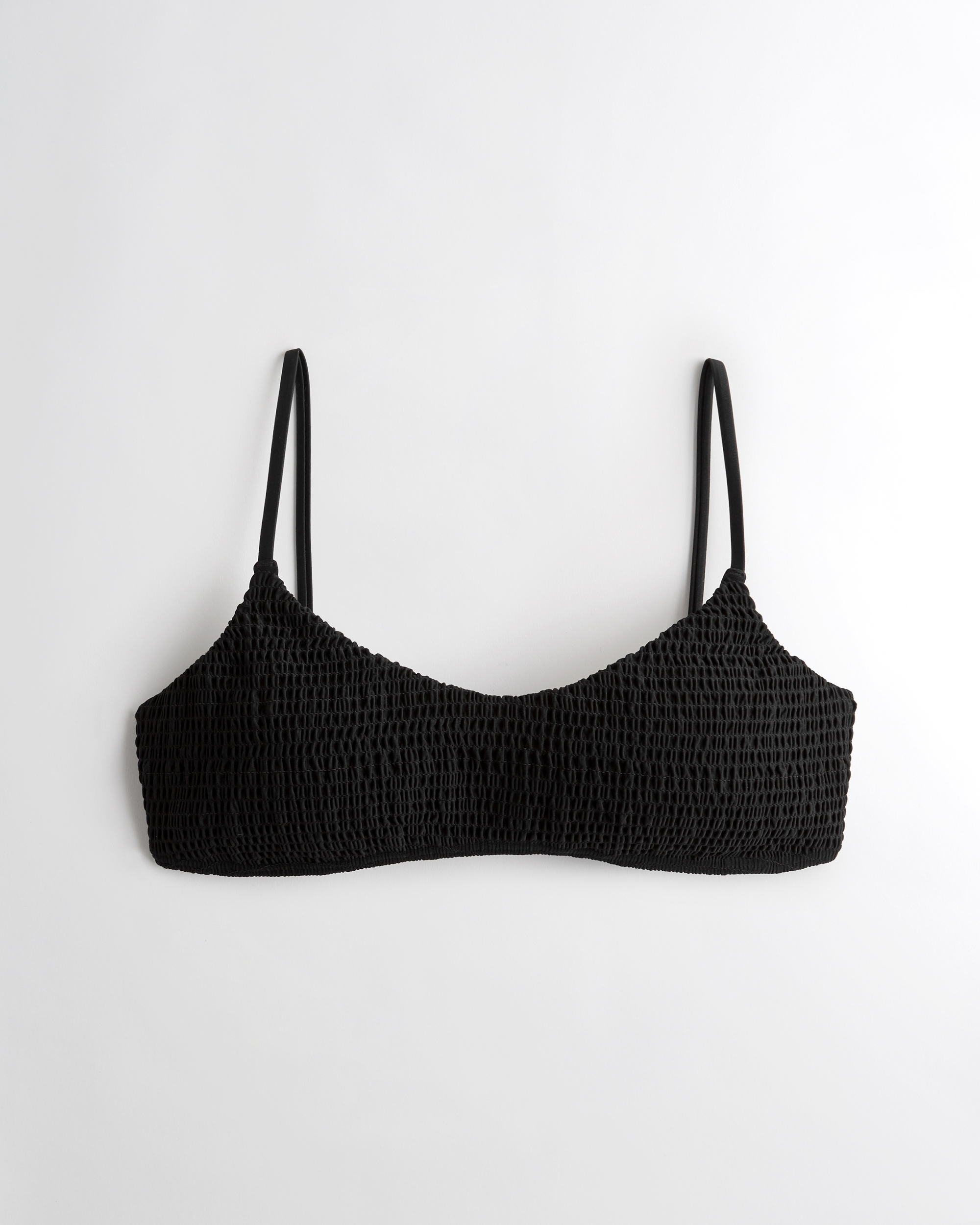 black smocked bikini top