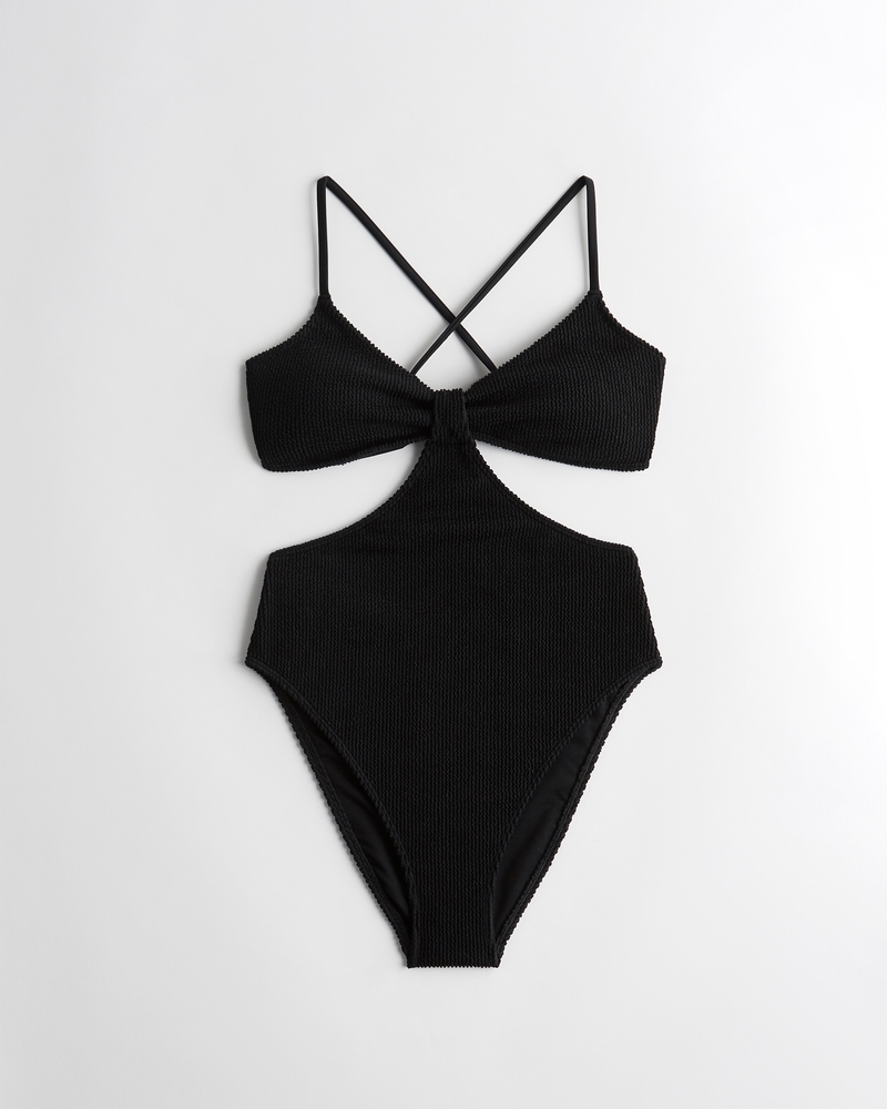Women's Ribbed Scrunch Cutout OnePiece Swimsuit Women's Clearance