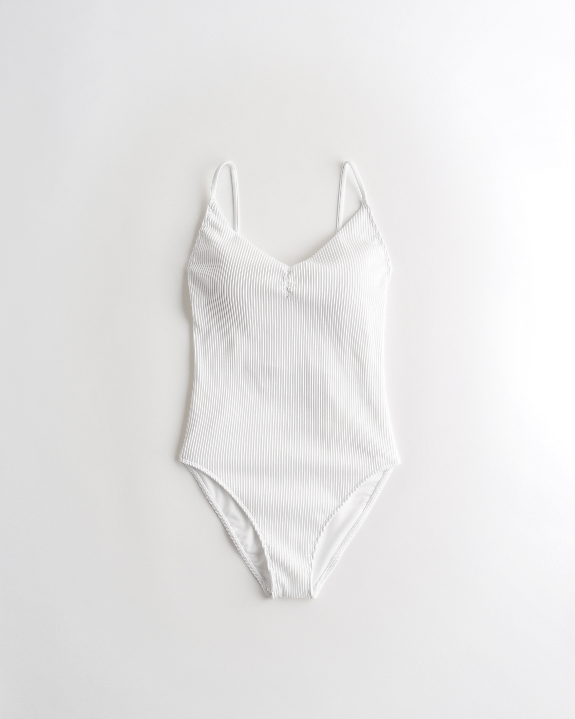 white ribbed one piece