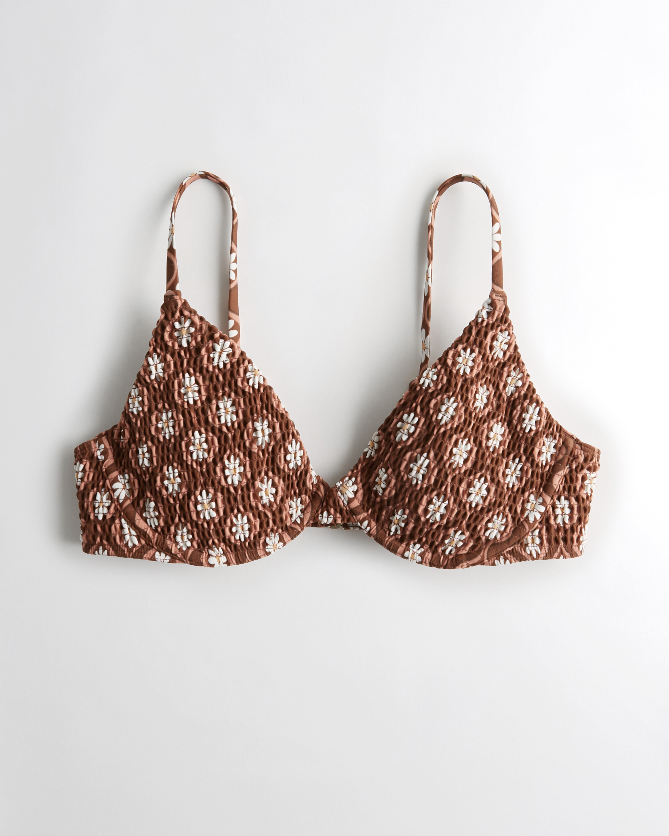 Hollister Smocked Plunge Bikini Top