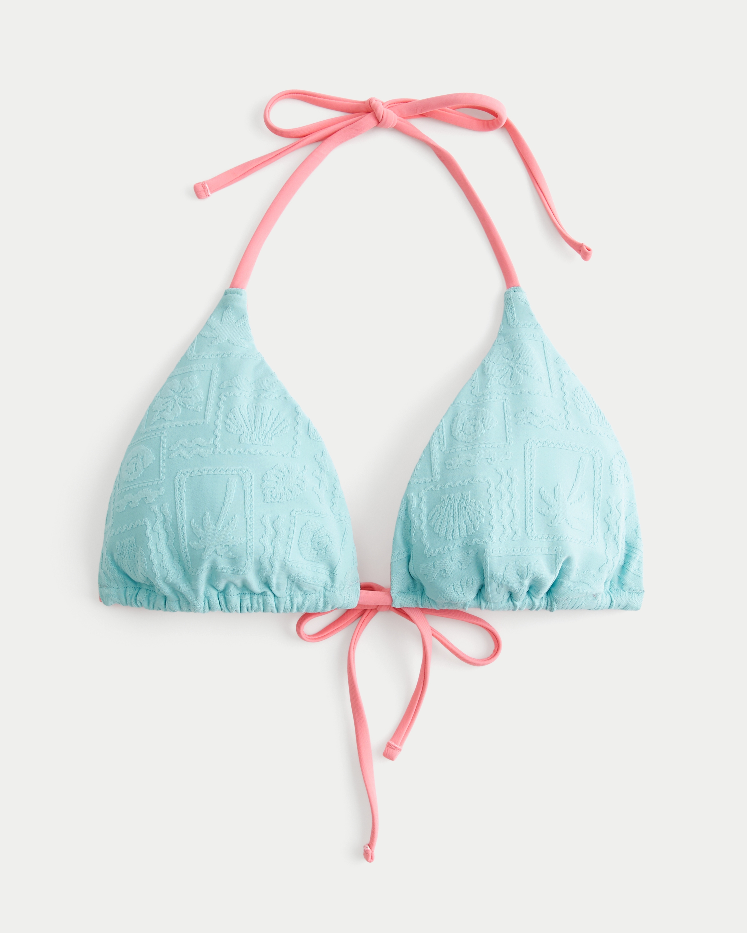 Reversible Jacquard Triangle Bikini Top