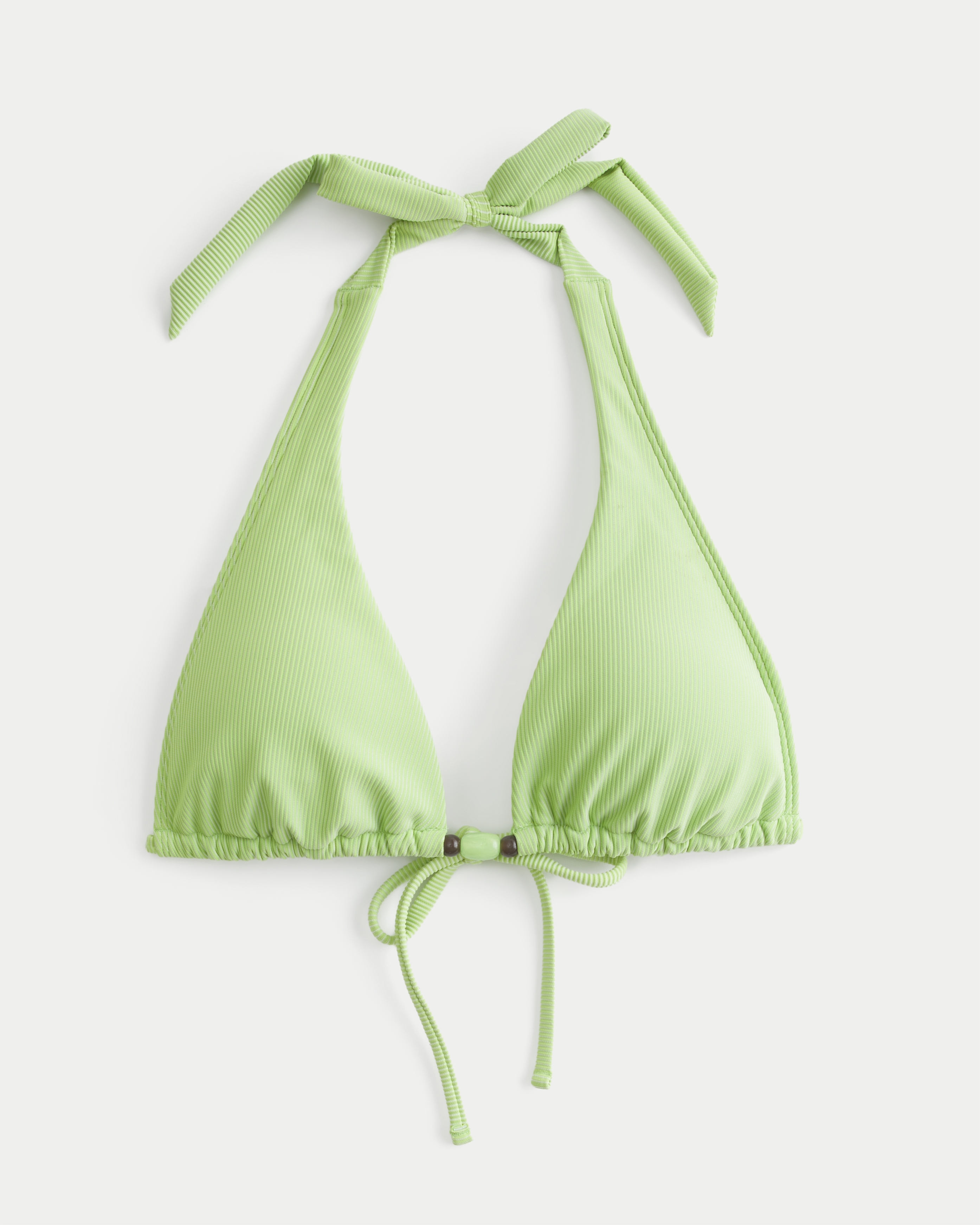 Rib Elongated Two-Tone Bikini Top