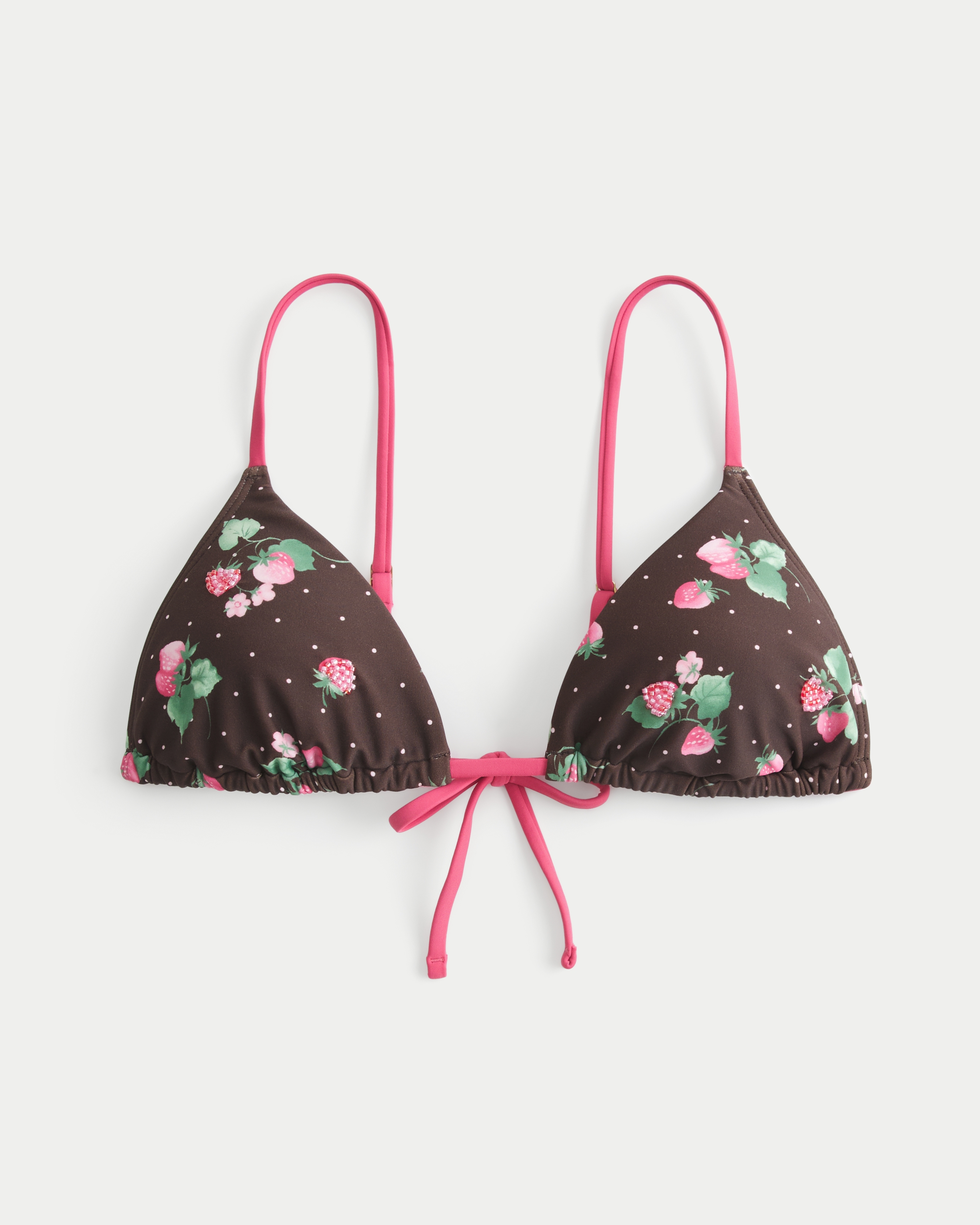 Beaded Over-the-Shoulder Triangle Bikini Top