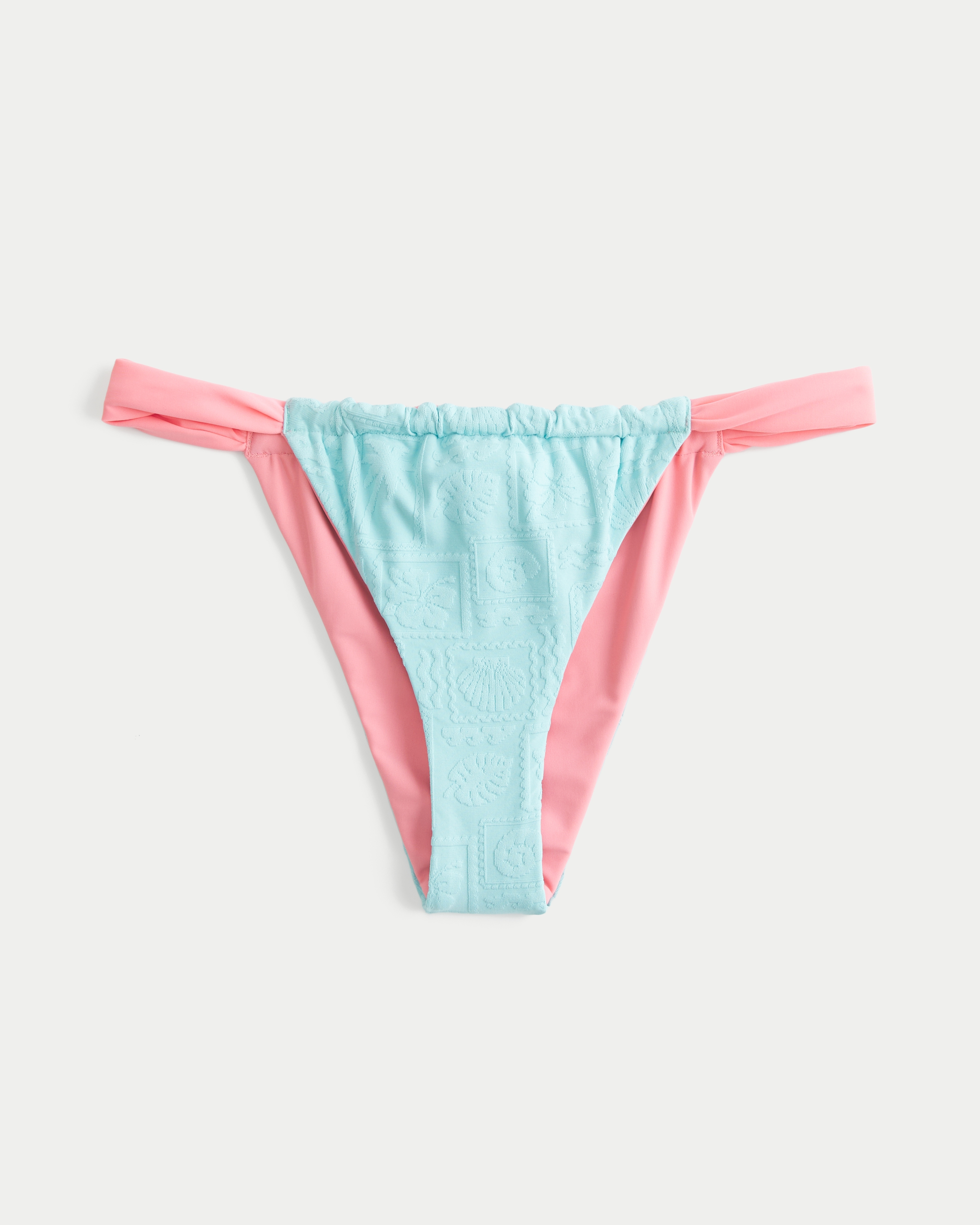 Reversible Jacquard Wide-Strap Cheeky Bikini Bottom