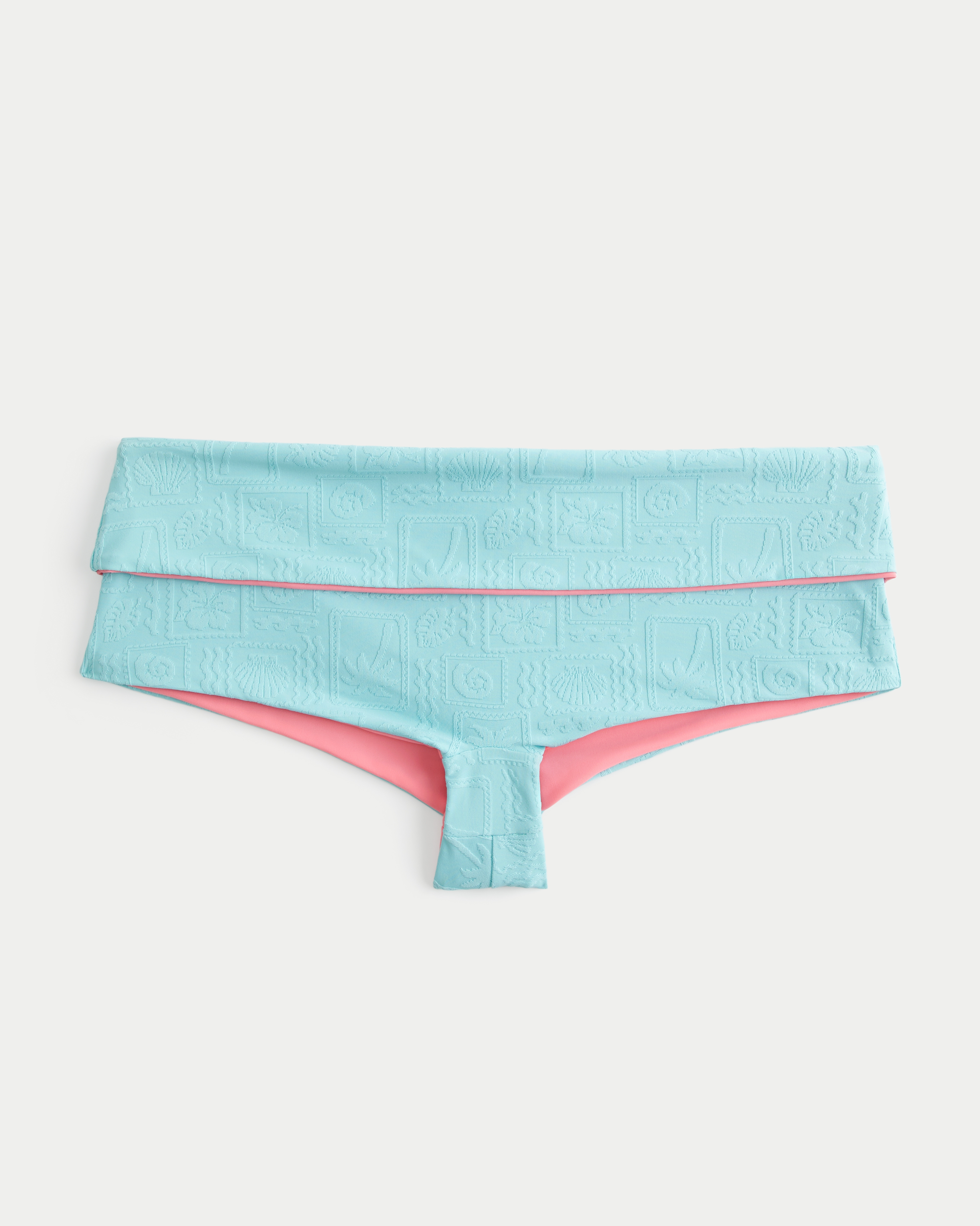 Reversible Foldover Jacquard Swim Shortie
