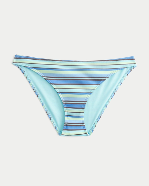 Rib Bikini Bottom, Green Stripe view 1