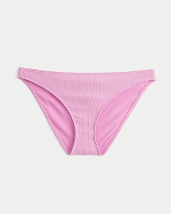Rib Two-Tone Bikini Bottom, Pink view 1