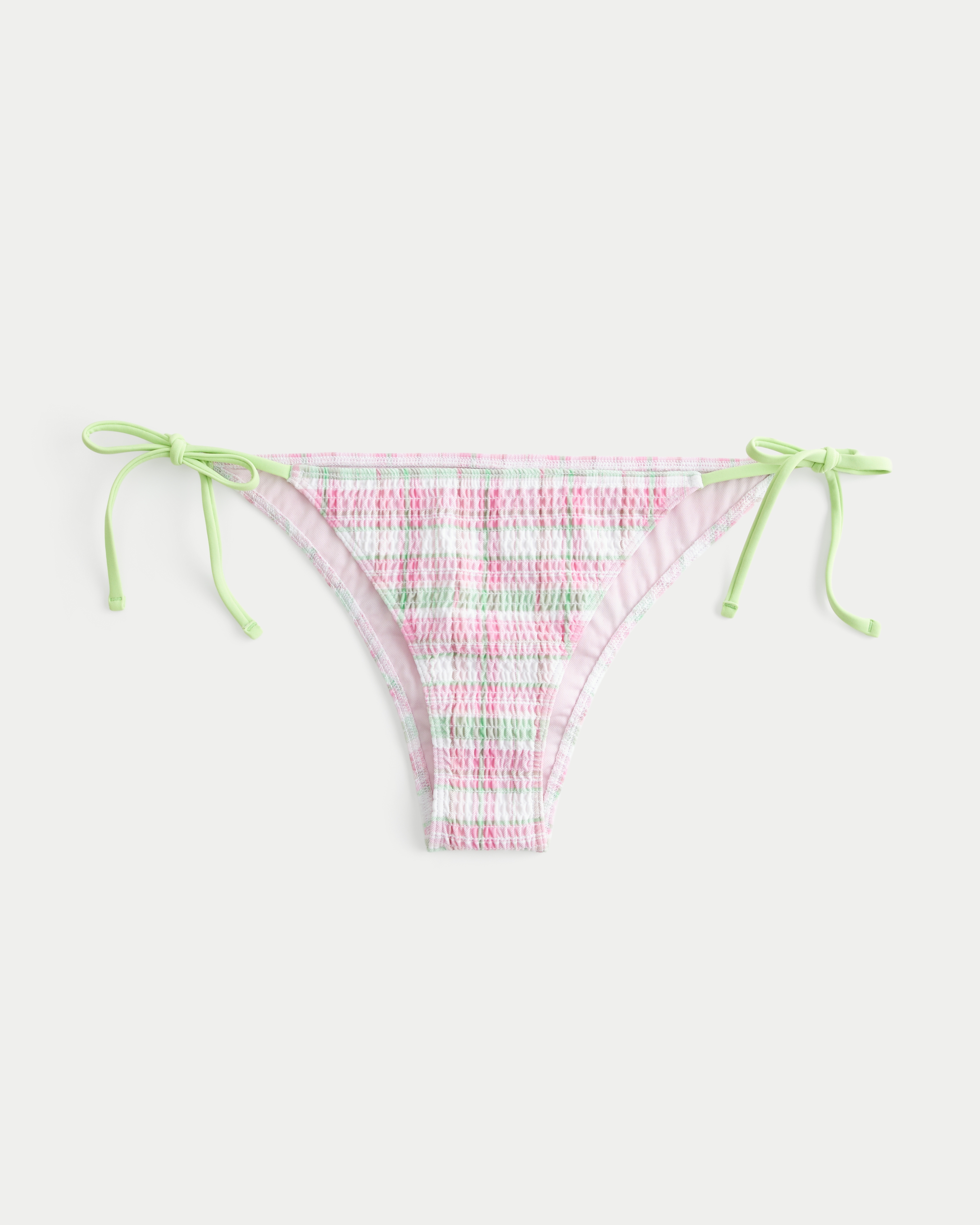 Smocked Side Tie Cheeky Bikini Bottom