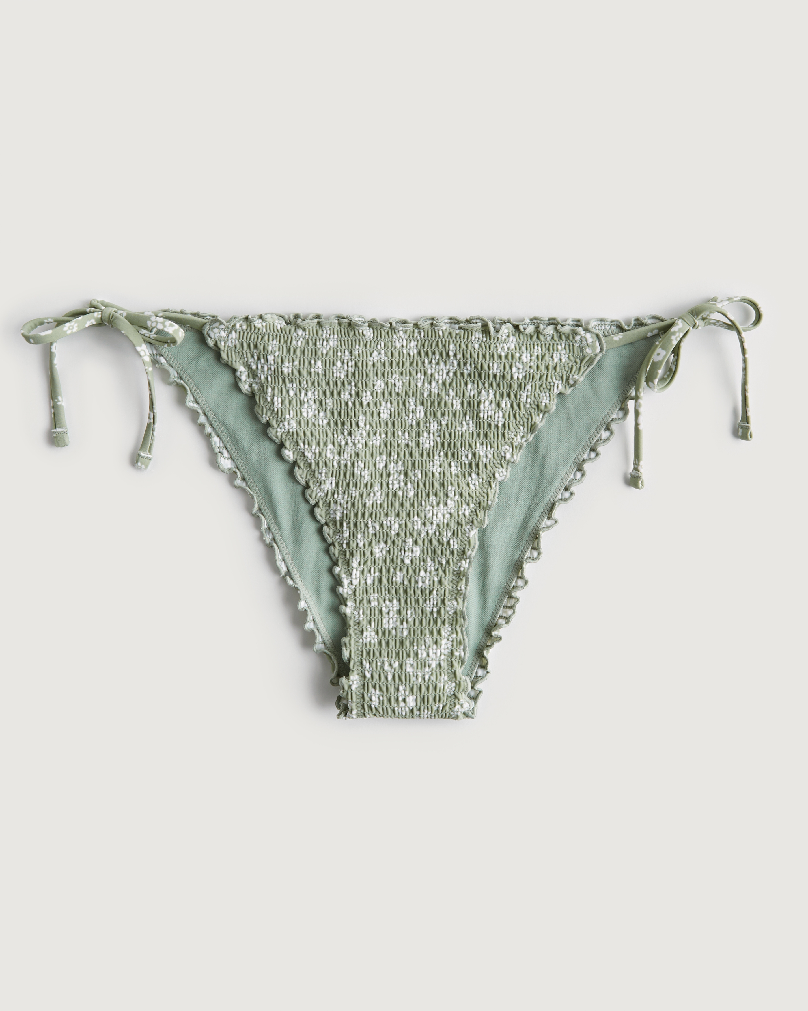 Ribbed High-Cut V-Front Cheeky Bikini Bottom