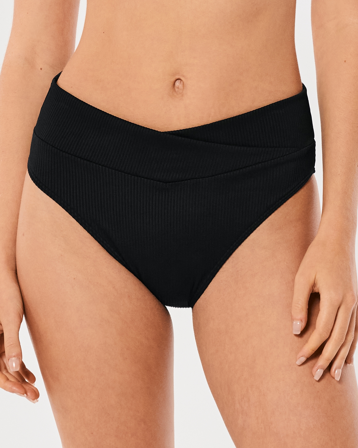 Hollister High-Waist Ribbed V-Front Bikini Bottom