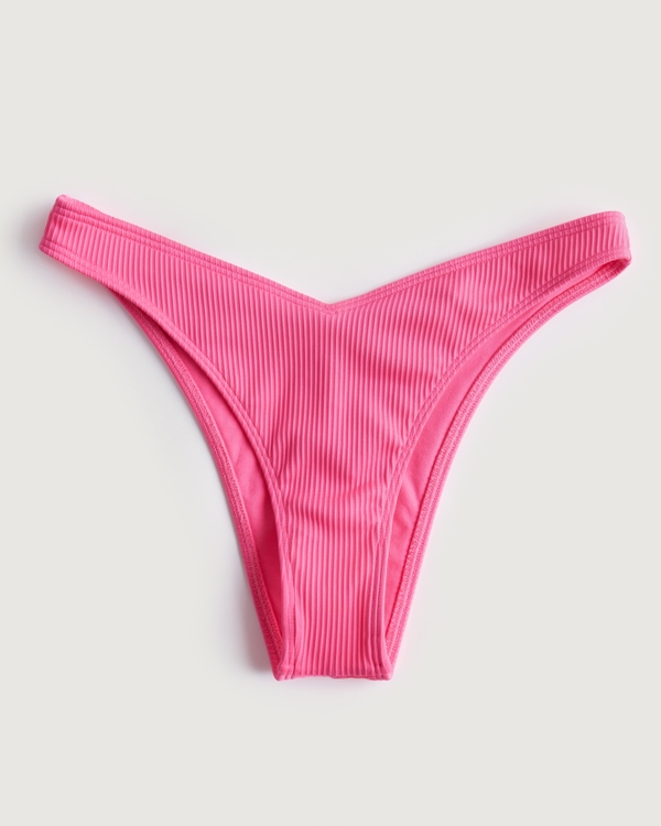 Femmes Bas de bikini échancré côtelé le plus cheeky en V sur le devant | Femmes Swimwear | HollisterCo.com