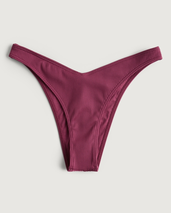 Femmes Bas de bikini échancré côtelé le plus cheeky en V sur le devant | Femmes Swimwear | HollisterCo.com