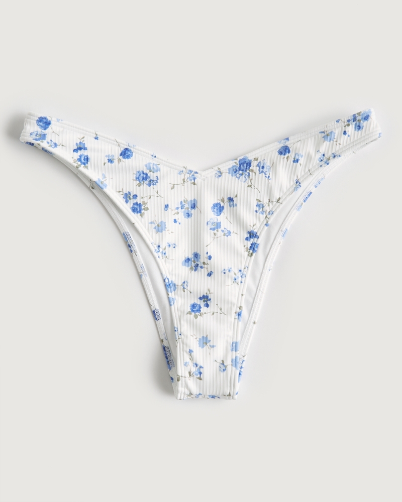 Women's Ribbed VFront HighLeg Cheekiest Bikini Bottom Women's