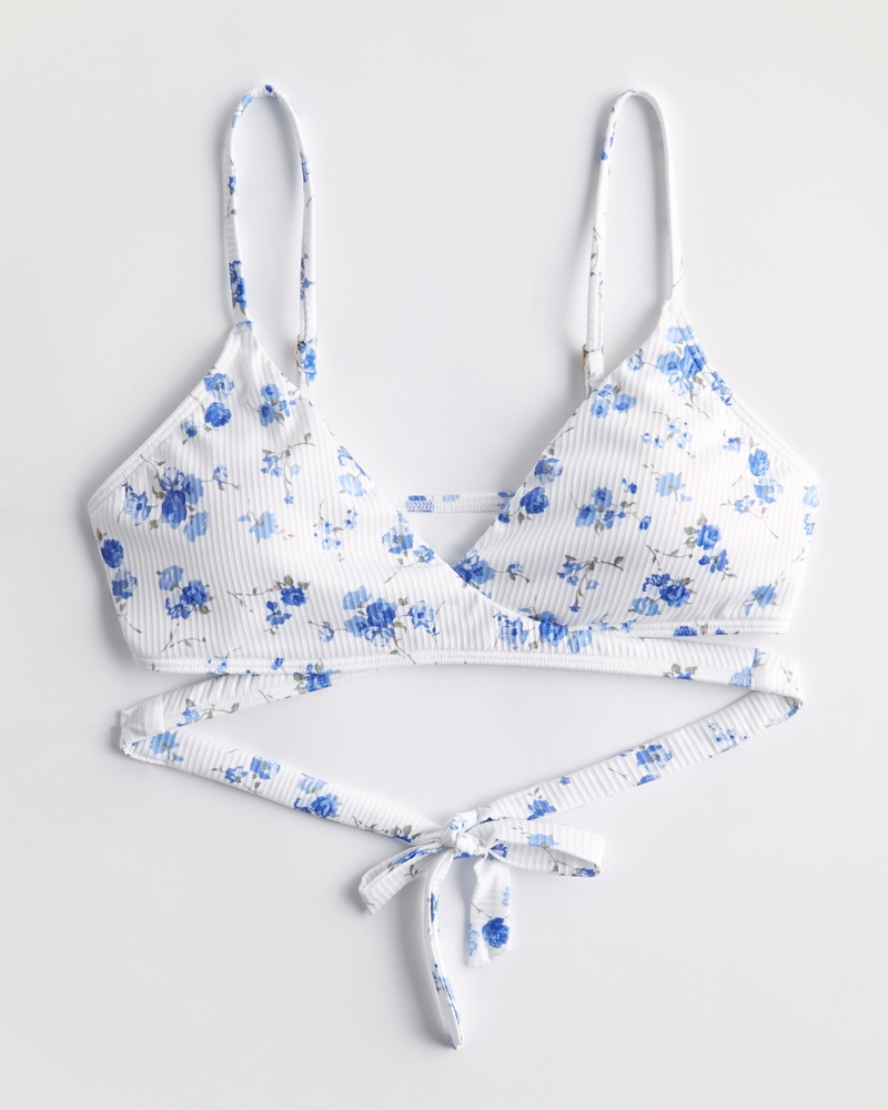 Women's Ribbed Wrap Triangle Bikini Top Women's Hollister Women's