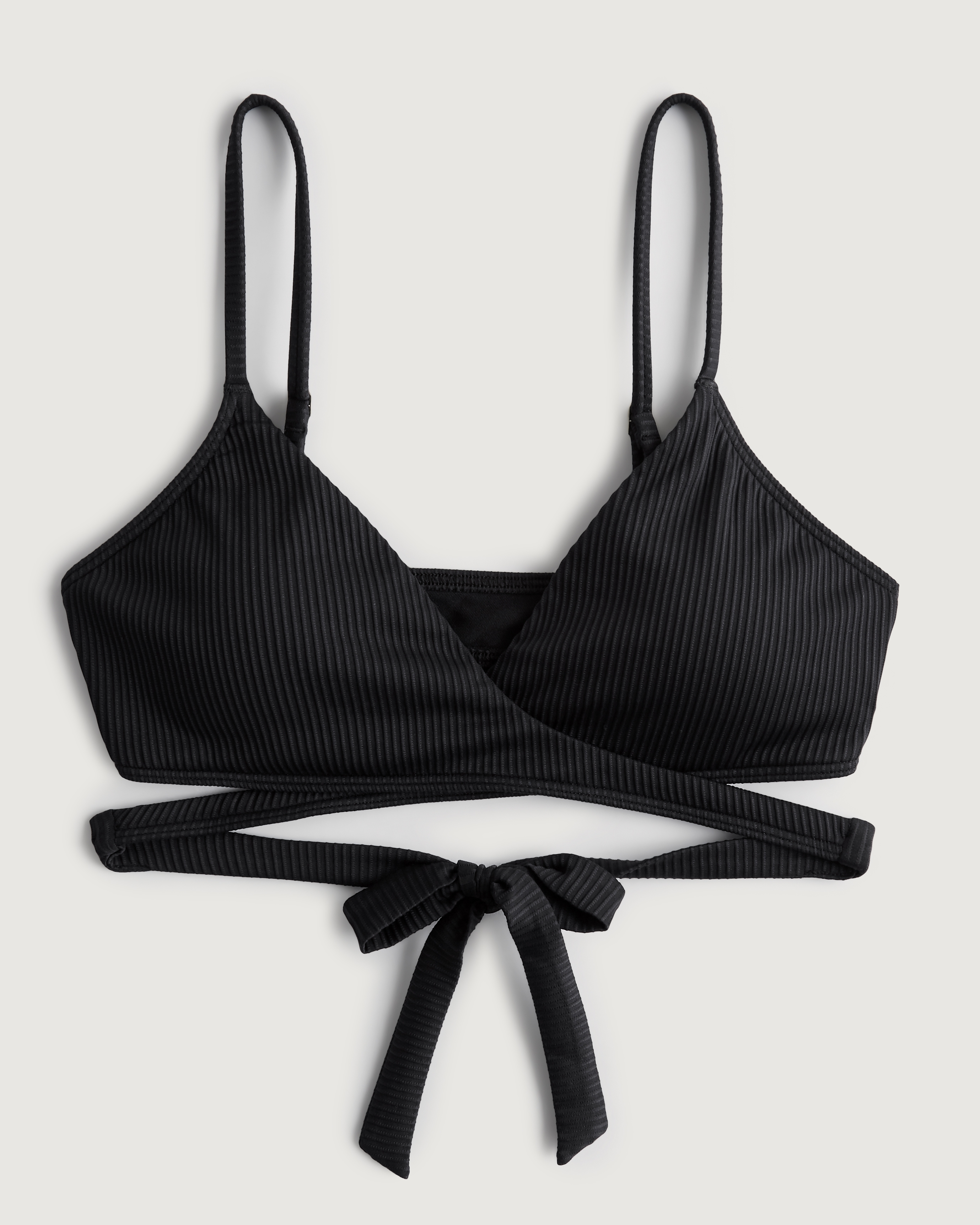 Ruffle-Trimmed Triangle String Bikini Swim Top