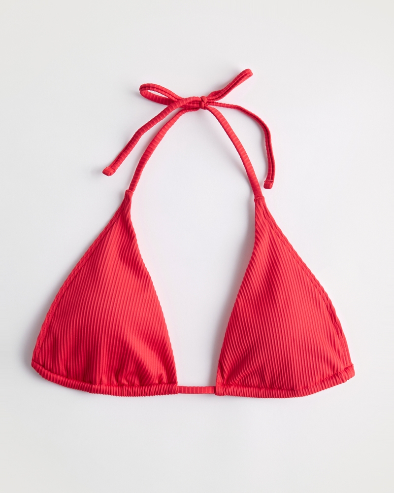 Mujeres Ribbed MultiWay Triangle Bikini Top Mujeres Trajes de baño