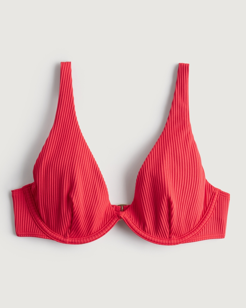 Hollister red 2025 bikini top