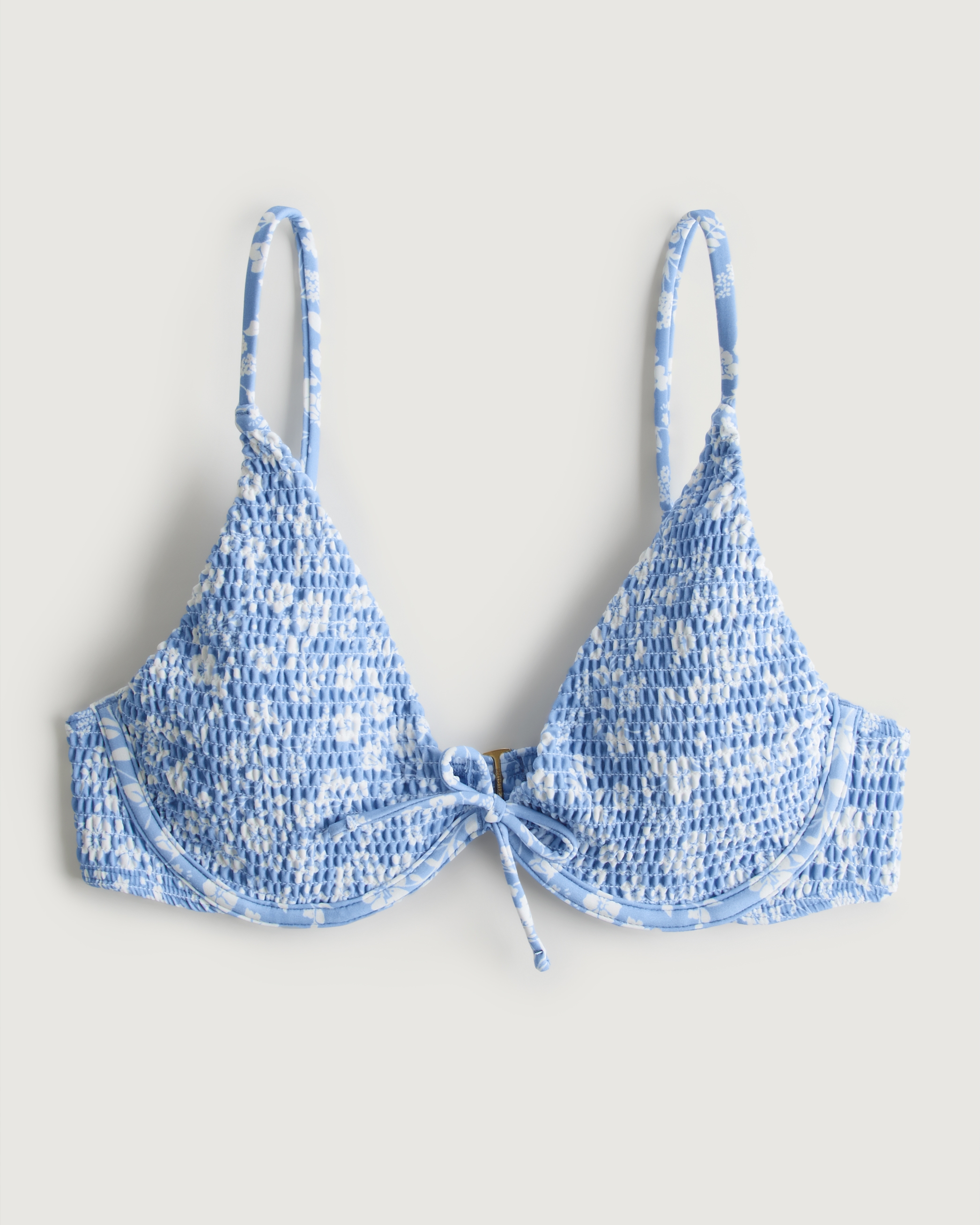 Hollister triangle bikini top and bottoms set in blue floral