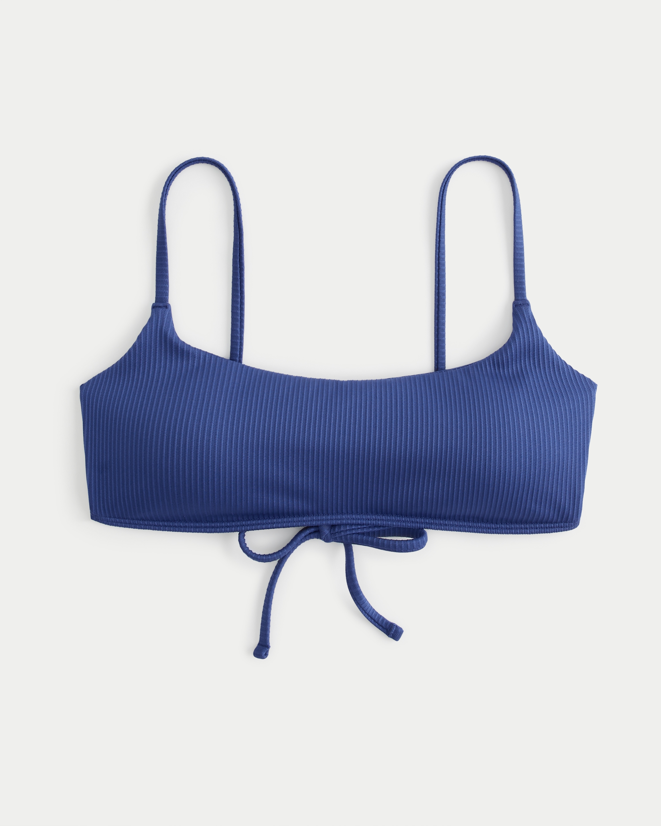 Hollister Ribbed Lace-Up Scoop Bikini Top