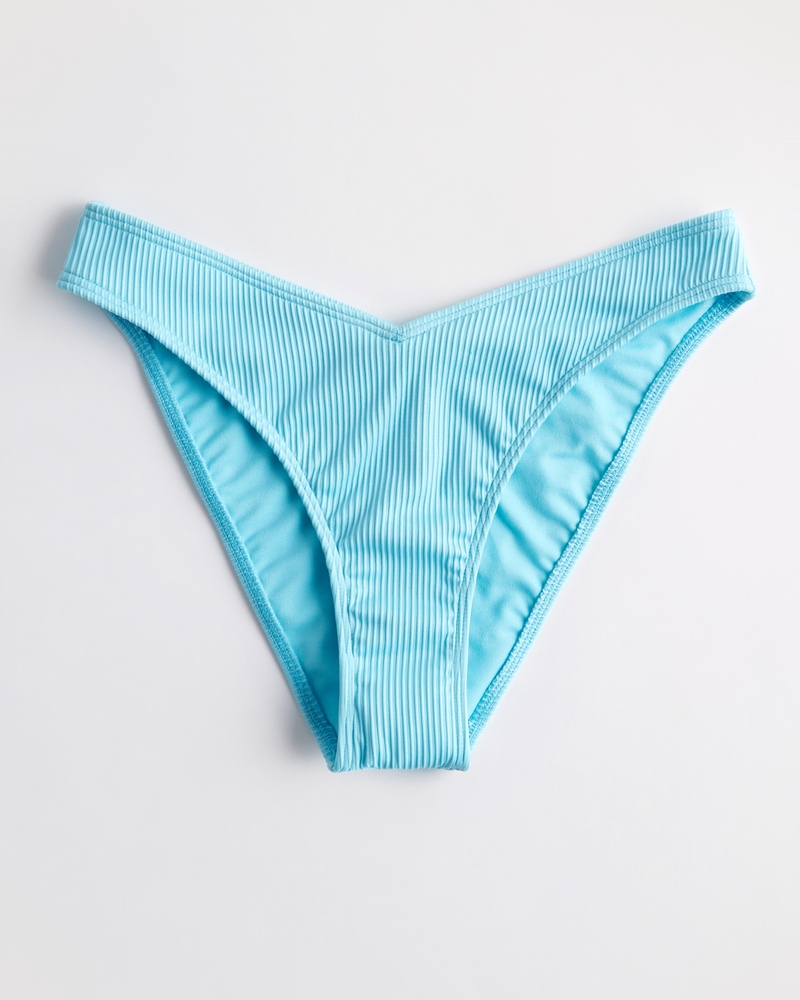 Mujeres Braga de bikini acanalada con diseño atrevido y cavado