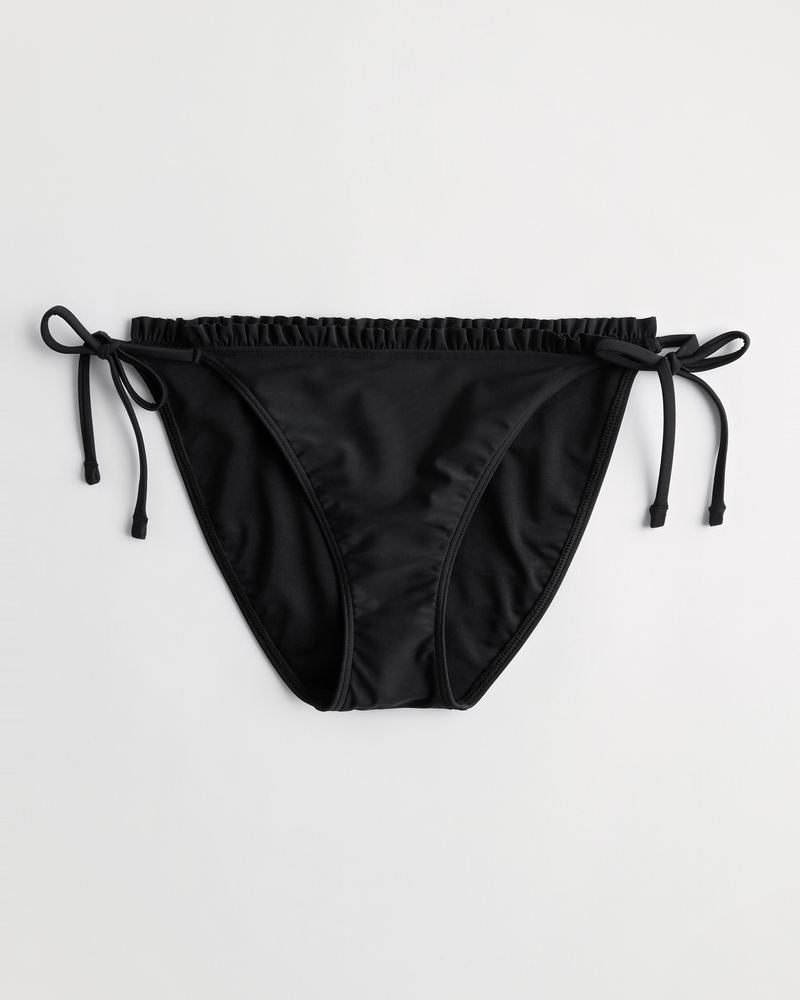 Mujeres Braga de bikini con lazo a los costados y borde ondulado