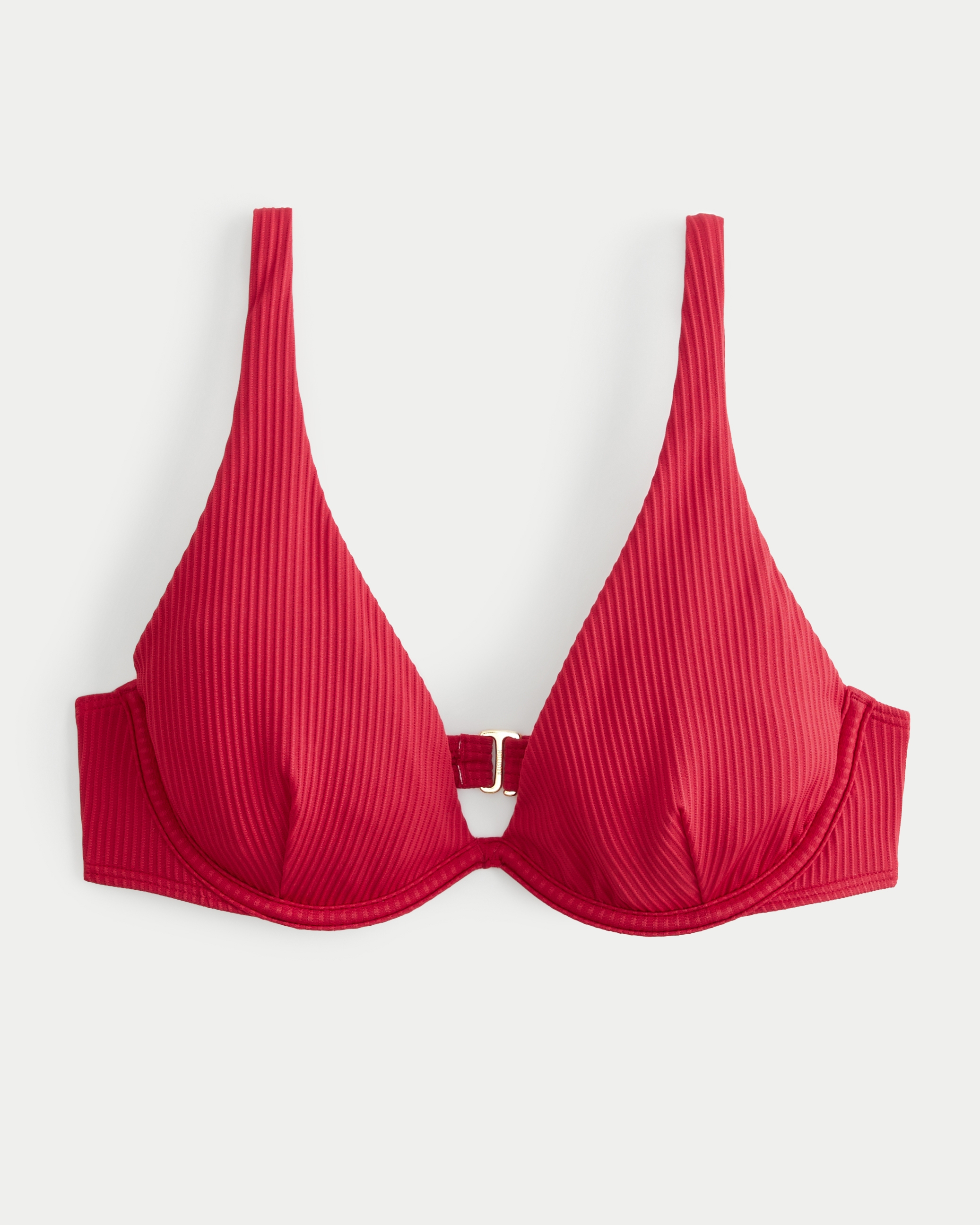 Scrunch-Ribbed High Apex Underwire Bikini Top