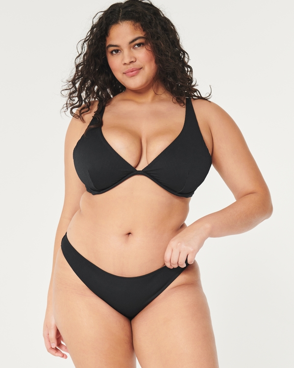 Ribbed Bikini Bottom, Black