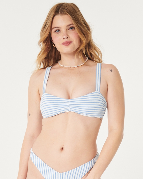 Scrunch-Ribbed Cinch Scoop Bikini Top