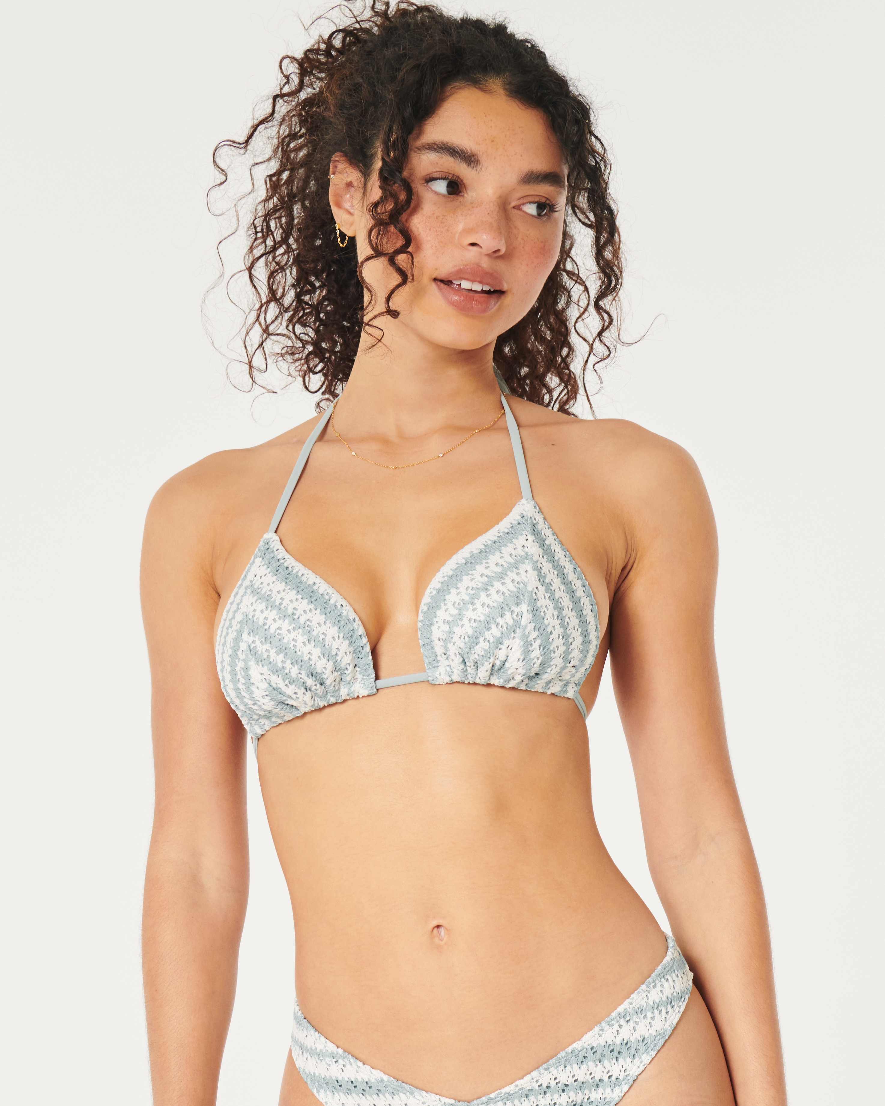 Women s Crochet Style Triangle Bikini Top Women s Sale HollisterCo