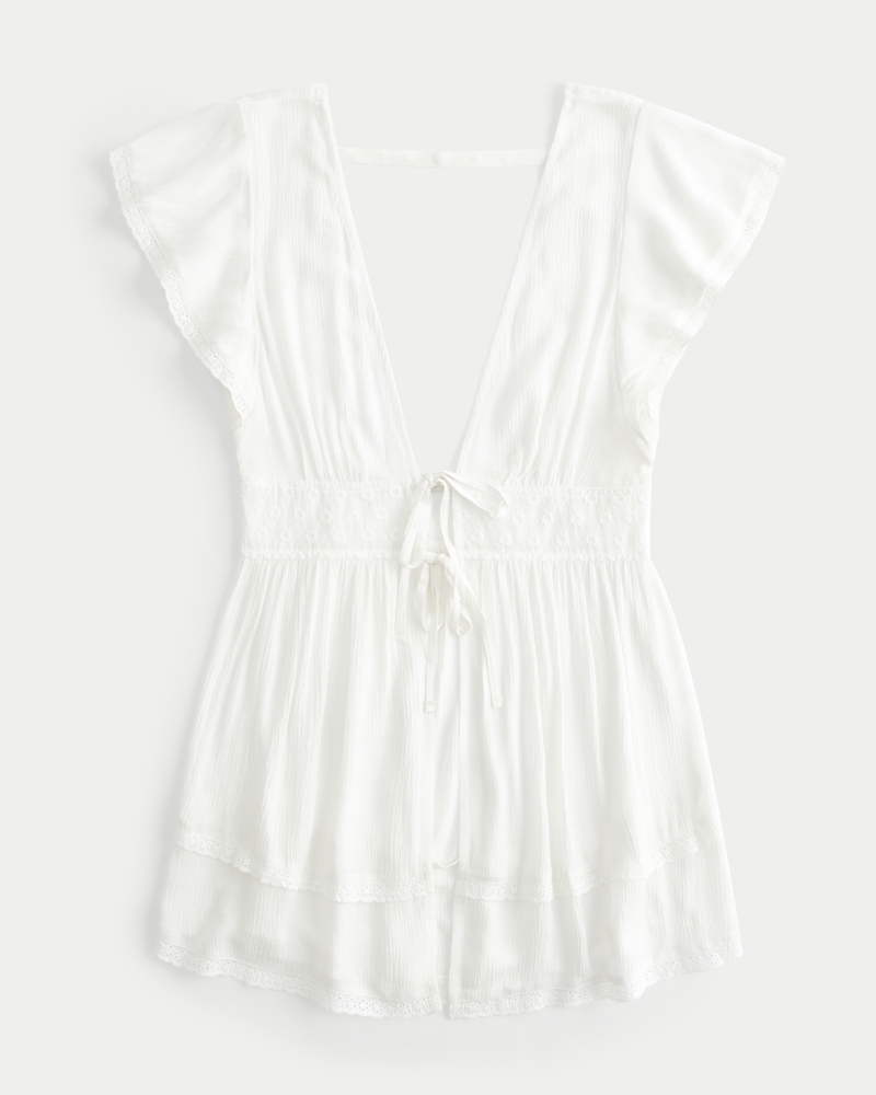 Women s Crinkle Eyelet Cover Up Dress Women s Sale HollisterCo