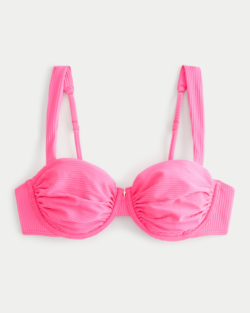 Women s Ribbed Ruched Balconette Bikini Top Women s Sale HollisterCo