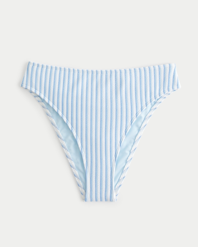 Women's Curvy HighLeg HighWaist ScrunchRibbed Cheeky Bikini Bottom