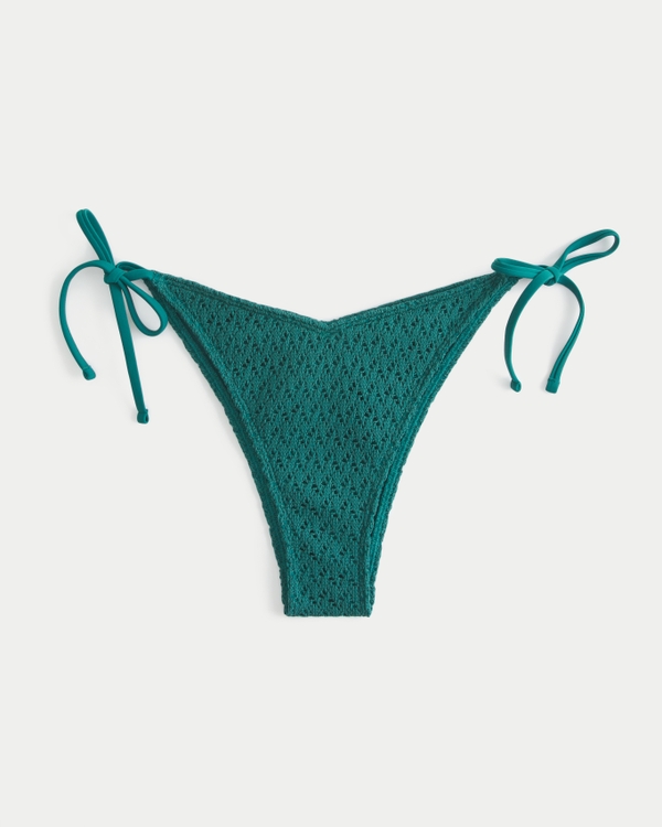 Crochet-Style Cheekiest Bikini Bottom, Teal