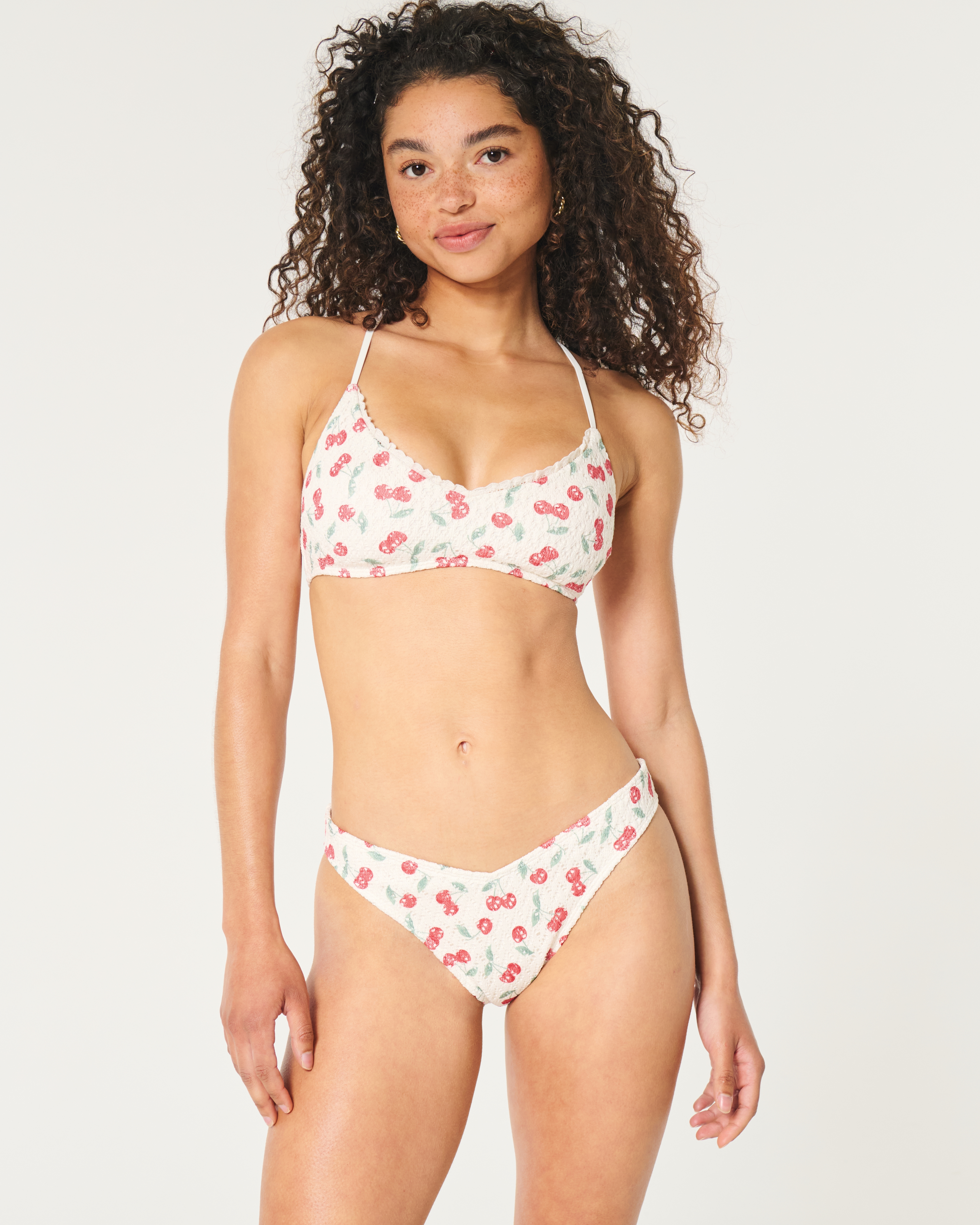 High-Leg Crochet-Style Cheeky Bikini Bottom