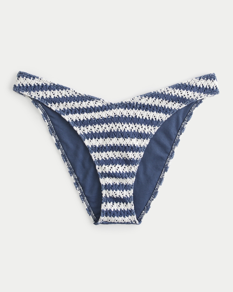 High-Leg Crochet-Style Cheeky Bikini Bottom