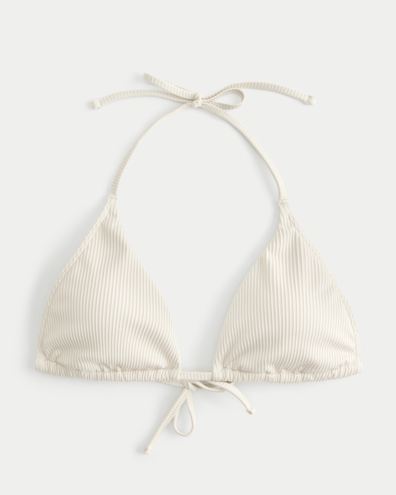 Ribbed triangle cheap bikini top hollister