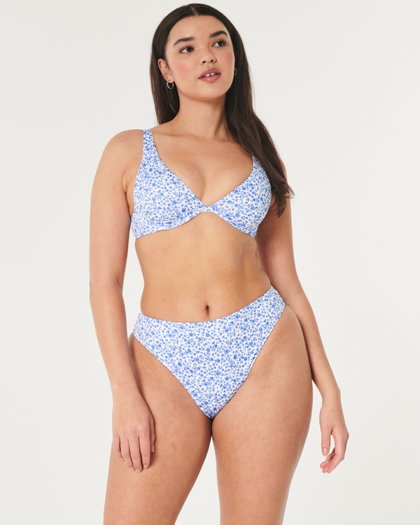 Curvy High-Leg High-Waist Ribbed Cheeky Bikini Bottom