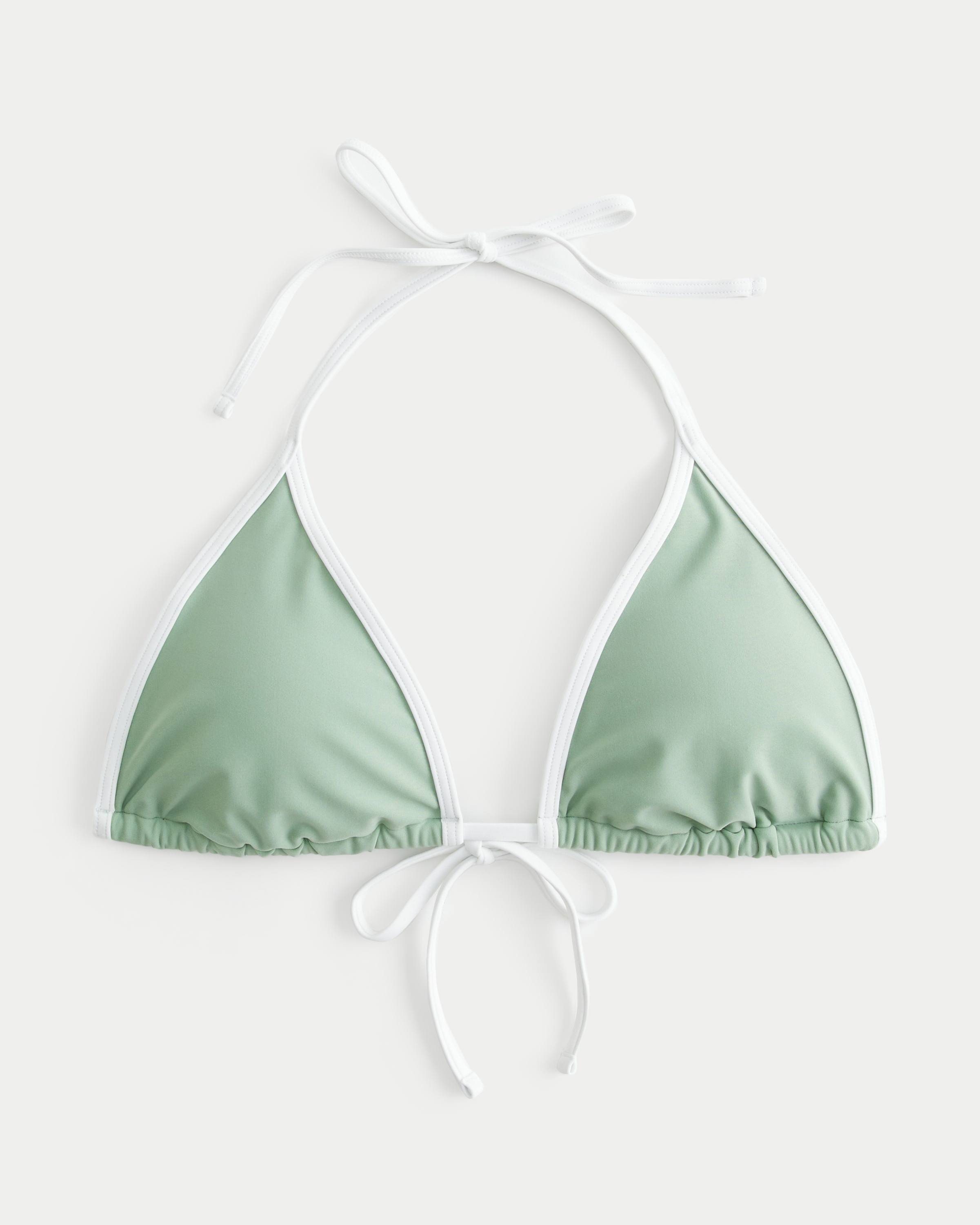 Contrast Strap Triangle Bikini Top