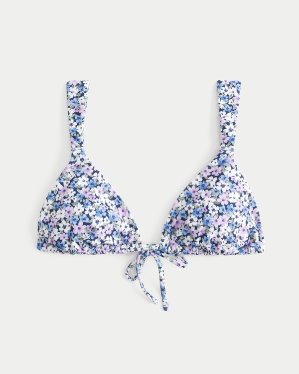 Tapered Triangle Bikini Top, Navy Floral
