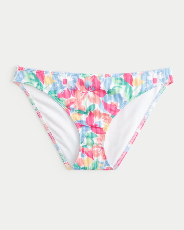 Ribbed Bikini Bottom, Multi Color Floral