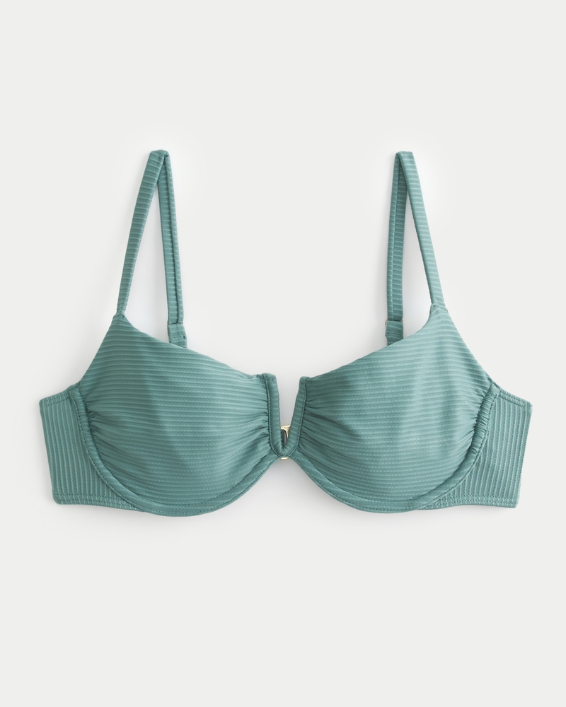 Ribbed V-Underwire Bikini Top