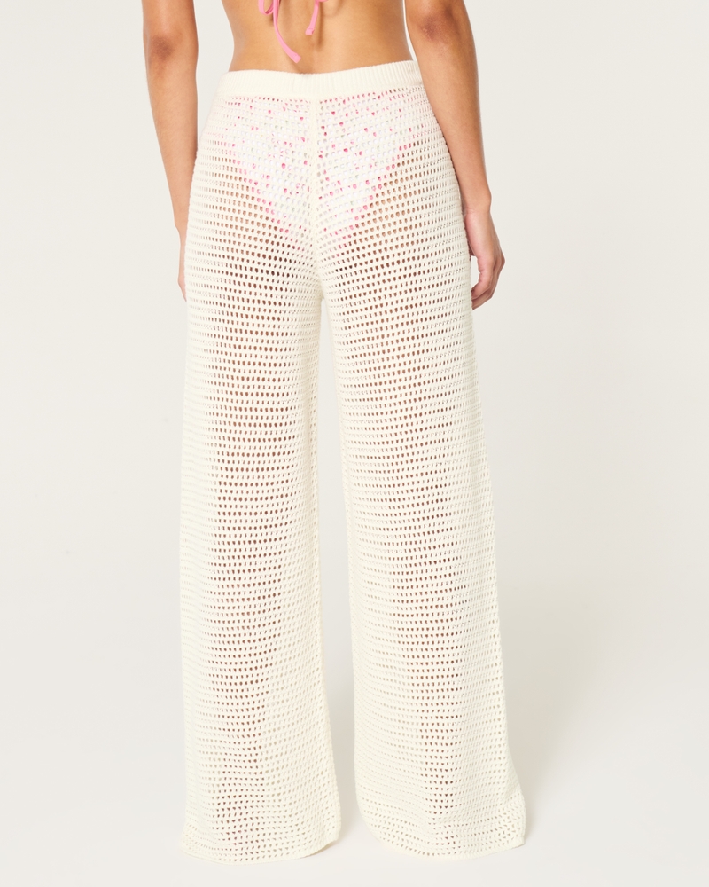 Low-Rise Crochet-Style Cover Up Pants