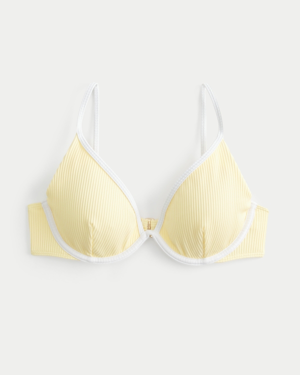 Ribbed Underwire Bikini Top, Yellow