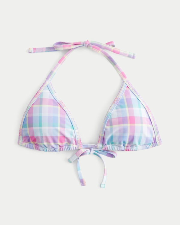 Multi-Way Triangle Bikini Top, Multi Color Plaid