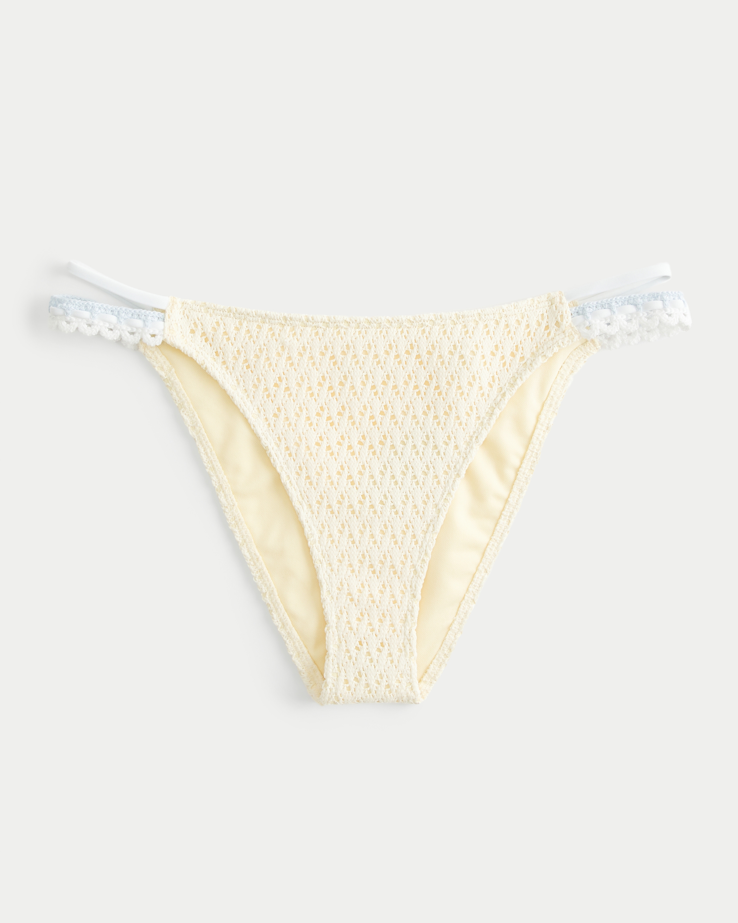 Crochet-Style High-Leg Cheeky Bikini Bottom